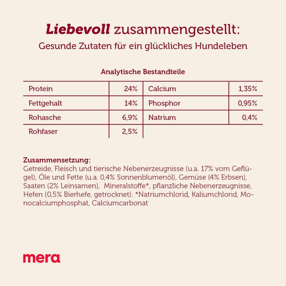 MERA Essential Softdiner 2kg | Hundefutter trocken für sportliche Hunde | abwechslungsreiches Mix-Menu | gesundes Hunde Trockenfutter mit Geflügel | Omega-3 & 6 für Haut & Fell (Packung mit 3)