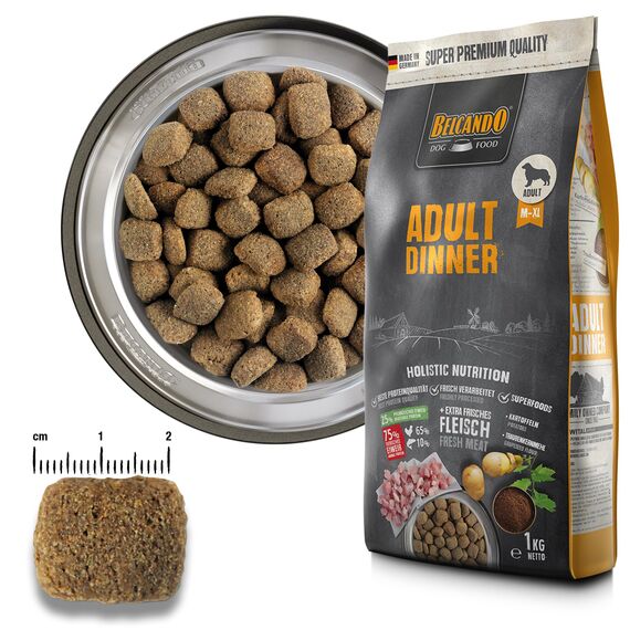 BELCANDO Adult Dinner [12,5 kg] Hundefutter | Trockenfutter für Hunde | Alleinfuttermittel für ausgewachsene Hunde Aller Rassen ab 1 Jahr