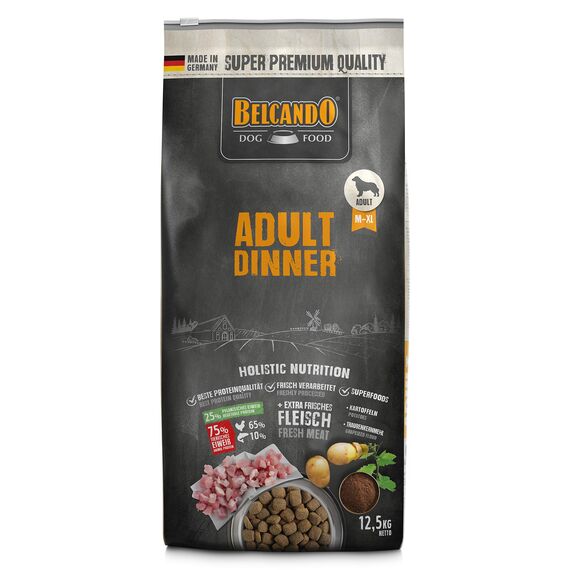 BELCANDO Adult Dinner [12,5 kg] Hundefutter | Trockenfutter für Hunde | Alleinfuttermittel für ausgewachsene Hunde Aller Rassen ab 1 Jahr