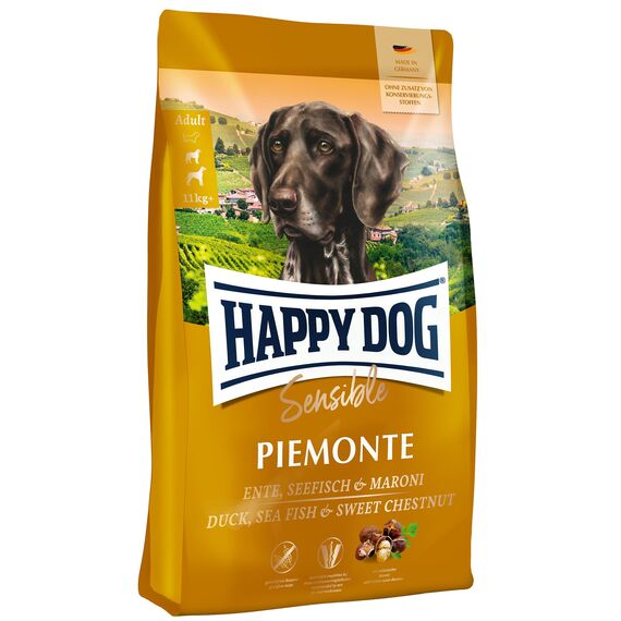 Happy Dog Sensible Piemonte - M - Trockenfutter, Hundefutter - Geschmacksrichtung Ente, Seefisch & Maroni - 10kg