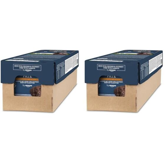 by Amazon Hundefutter, Pastete mit Huhn und Gourmet-Kern mit Karotten und Nudeln, 300 g, 10 Stück (zuvor Lifelong !) (Packung mit 2)