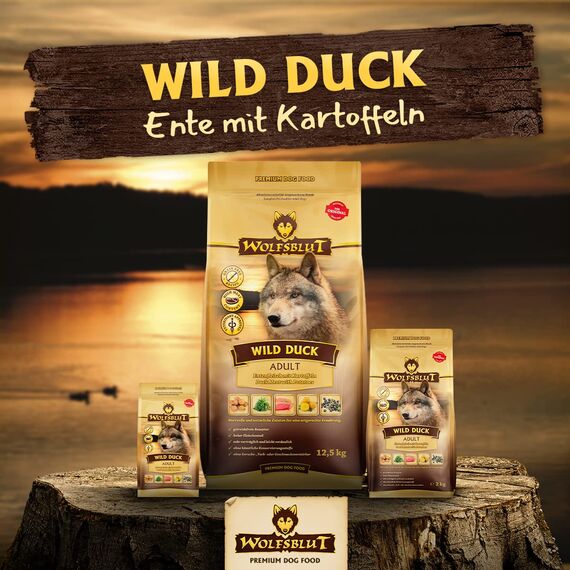 Wolfsblut - Wild Duck Adult - 15 kg - Ente - Trockenfutter - Hundefutter - Getreidefrei