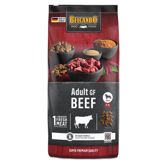 BELCANDO Adult GF Beef [12,5 kg] getreidefreies Hundefutter | Trockenfutter ohne Getreide mit Rind | Alleinfuttermittel für ausgewachsene Hunde ab 1 Jahr
