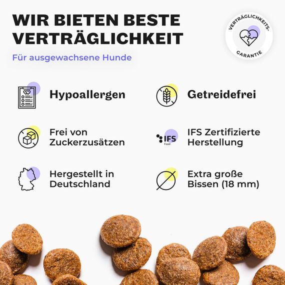 HEY HOLY Premium Trockenfutter für Retriever 100% getreidefrei | 14kg hypoallergenes Hundefutter für ausgewachsene Retriever mit Lamm | Hochverträglich aus natürlichen Zutaten