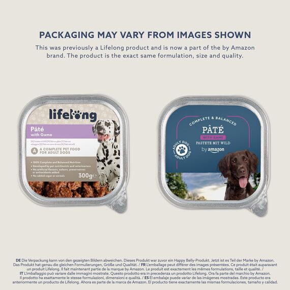 by Amazon Hundefutter, Pastete mit Wild, 300 g, 10 Stück (zuvor Lifelong !) (Packung mit 2)