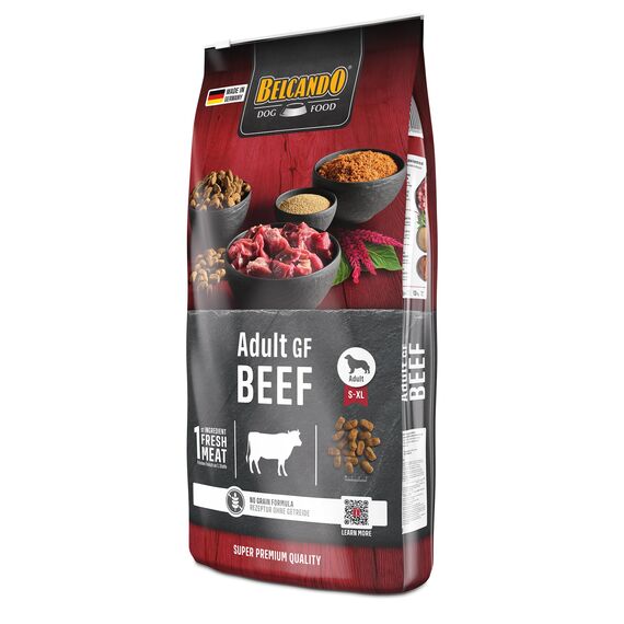 BELCANDO Adult GF Beef [12,5 kg] getreidefreies Hundefutter | Trockenfutter ohne Getreide mit Rind | Alleinfuttermittel für ausgewachsene Hunde ab 1 Jahr