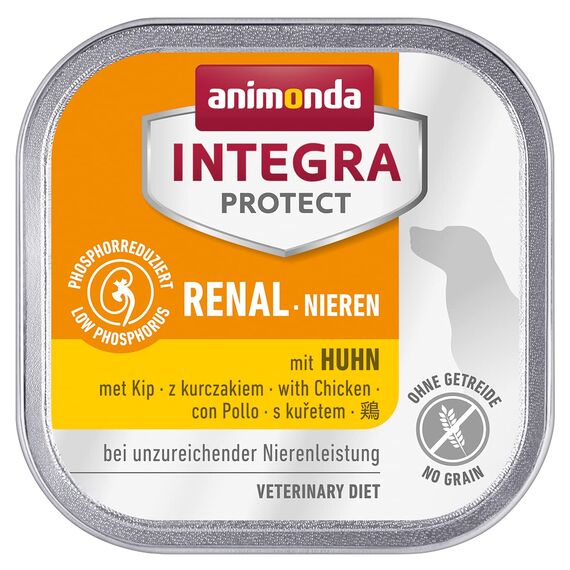 animonda INTEGRA PROTECT Hundefutter nass Renal (Niere) mit Huhn (11 x 150g), von Veterinären empfohlen bei Niereninsuffizienz, Diätalleinfutter für Hunde gegen Nierenprobleme