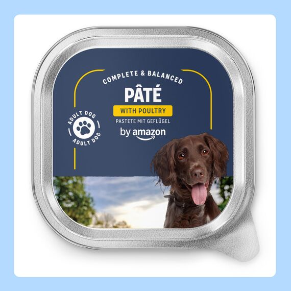 by Amazon Nassfutter für Hunde, Pastete mit Geflügel, 300g, 10er-Pack