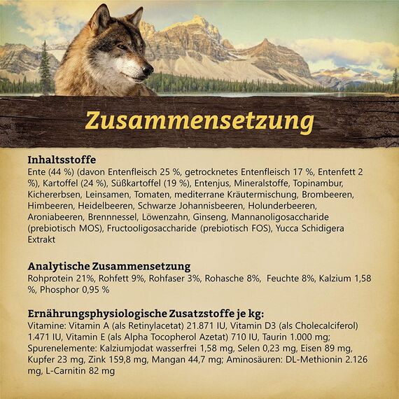 Wolfsblut - Wild Duck Adult - 15 kg - Ente - Trockenfutter - Hundefutter - Getreidefrei