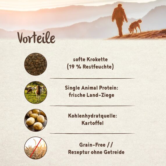 bosch HPC SOFT Senior Ziege & Kartoffel | halbfeuchtes Hundefutter für ältere, ernährungssensible Hunde aller Rassen | Single Protein | Grain Free, 5 x 1 kg