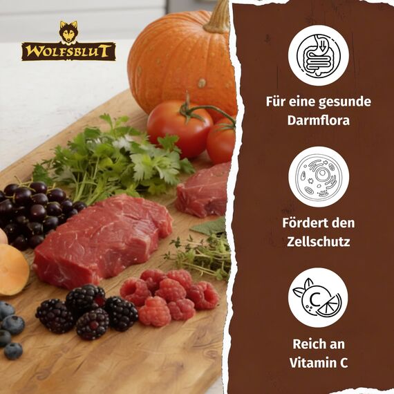 WOLFSBLUT – Wide Plain Puppy | Trockenfutter mit natürlichen Zutaten und wertvollen Superfoods für heranwachsende Hunde. Getreidefreies Alleinfutter ohne Zusatzstoffe im Beutel | 12,5kg Pferd