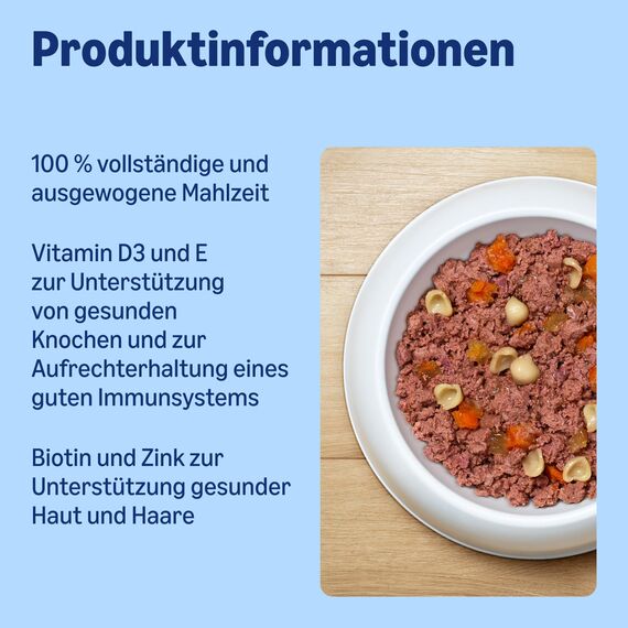 by Amazon Nassfutter für Hunde, Pastete mit Hühnchen und Gourmet-Kern mit Karotten und Nudeln, 300g, 10er-Pack