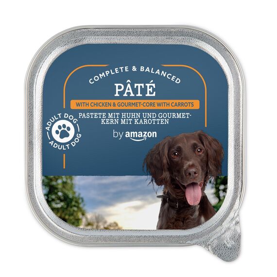 by Amazon Hundefutter, Pastete mit Huhn und Gourmet-Kern mit Karotten und Nudeln, 300 g, 10 Stück (zuvor Lifelong !) (Packung mit 2)