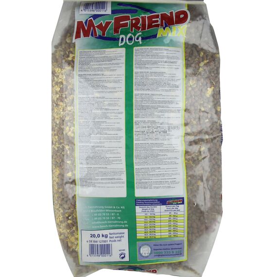 bosch My Friend Mix | Hundefutter für ausgewachsene Hunde aller Rassen | ausgewogener Krokettenmix mit Flocken | 20 kg