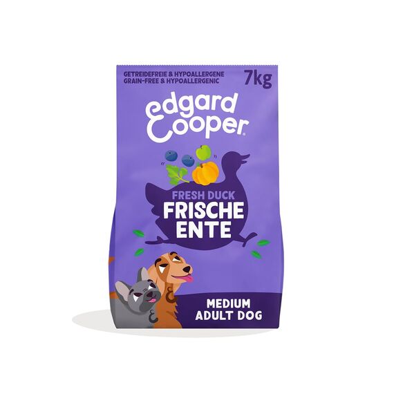 Edgard & Cooper Hundefutter trocken Getreidefrei für Medium Adult Hunde (7kg), frische Ente mit extra Glucosamin, Natürliche, hypoallergene Rezeptur, nie Fischmehl