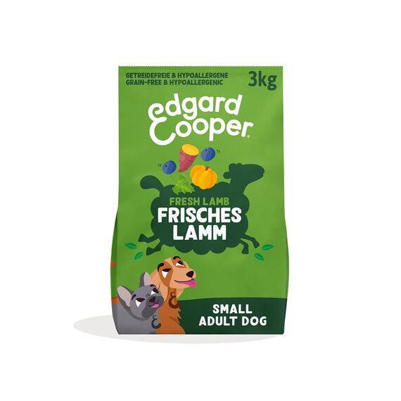 Edgard & Cooper Hundefutter trocken Getreidefrei für Small Adult Hunde (3kg), frisches Lamm, ausgewogene Ballaststoffe für die Darmgesundheit, Natürliche, hypoallergene Rezeptur, nie Fleischmehl