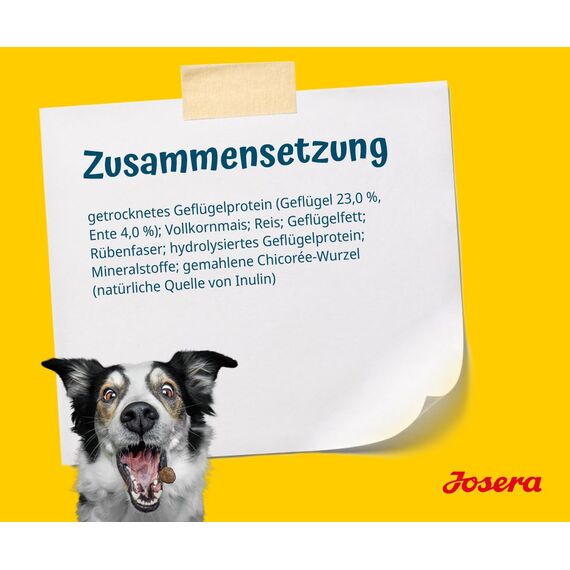 JOSERA SensiPlus (5 x 900 g) | Adult | Premium Trockenfutter für ausgewachsene empfindliche Hunde | Ente & Reis | mit viel Biotin für gesunde Haut & Fell | weizenfrei | Hundefutter | 5er Pack