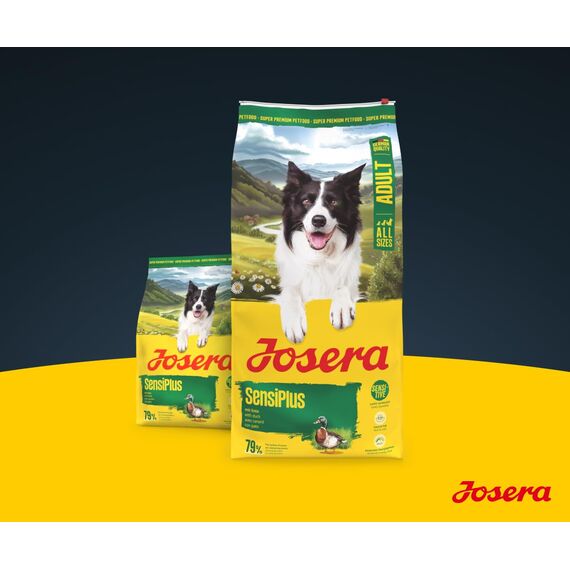 JOSERA Adult SensiPlus Ente & Reis (1 x 900 g) | Premium Trockenfutter für ausgewachsene empfindliche Hunde | mit viel Biotin für gesunde Haut & Fell | hoch verdaulich | glutenfrei | 1er Pack