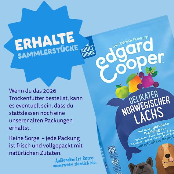 Edgard & Cooper Hundefutter trocken für Medium Adult Hunde (7kg), frischer Lachs, ausgewogene Ballaststoffe für die Darmgesundheit, Natürliche, hypoallergene Rezeptur, nie Fischmehl