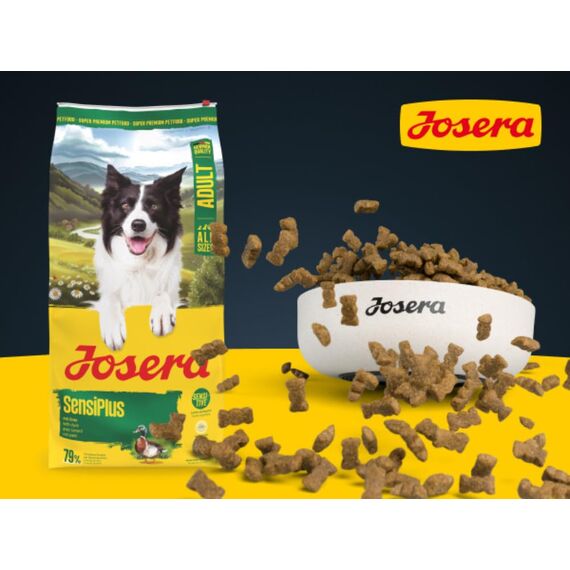 JOSERA Adult SensiPlus Ente & Reis (1 x 12,5 kg) | Premium Trockenfutter für ausgewachsene empfindliche Hunde | mit viel Biotin für gesunde Haut & Fell | hoch verdaulich | glutenfrei | 1er Pack