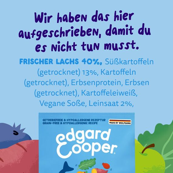 Edgard & Cooper Hundefutter trocken für Medium Adult Hunde (7kg), frischer Lachs, ausgewogene Ballaststoffe für die Darmgesundheit, Natürliche, hypoallergene Rezeptur, nie Fischmehl