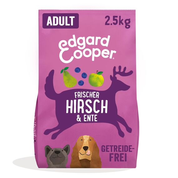 Edgard & Cooper Hundefutter, Trockenfutter für Hunde, (Hirsch & Ente, 2.5kg), Getreidefrei, natürliche Zutaten und frisches Fleisch, voller essentieller Aminosäuren