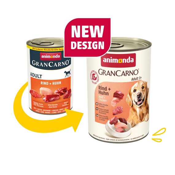 animonda GranCarno Adult Megapack (48 x 400 g), Hundenassfutter für Erwachsene Hunde, Feuchtfutter mit 100% frischen, fleischlichen Zutaten, Hundefutter ohne Getreide