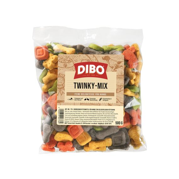 Twinky-Mix, 500g-Beutel, Backwaren als gesunde, natürliche Ernährung für Hunde von DIBO, Hundefutter, Barf, B.A.R.F., Leckerli, Hundekekse (Packung mit 3)