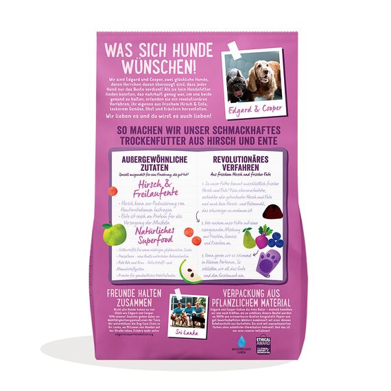 Edgard & Cooper Hundefutter, Trockenfutter für Hunde, (Hirsch & Ente, 2.5kg), Getreidefrei, natürliche Zutaten und frisches Fleisch, voller essentieller Aminosäuren