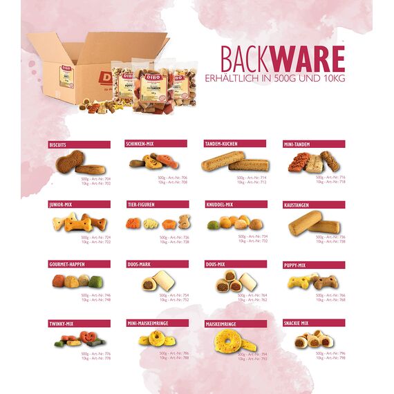 Maiskeimringe, 500g-Beutel, Backwaren als gesunde, natürliche Ernährung für Hunde von DIBO, Hundefutter, Barf, B.A.R.F., Leckerli, Hundekekse (Packung mit 2)