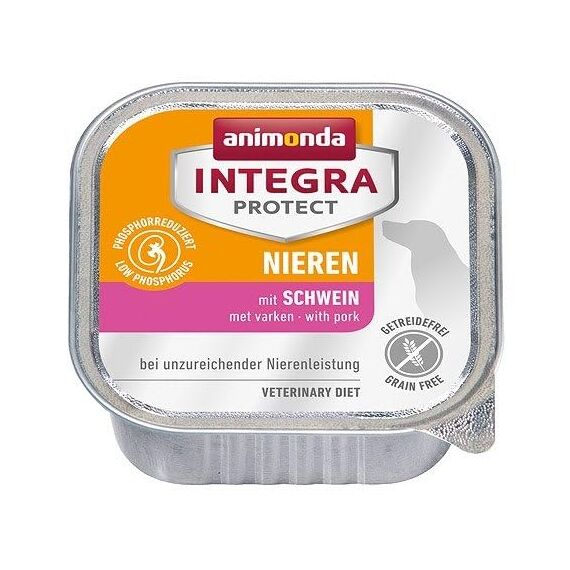animonda INTEGRA PROTECT Hundefutter nass Renal (Niere) mit Schwein (11 x 150g), von Veterinären empfohlen bei Niereninsuffizienz, Hochwertiges Diätalleinfutter für Hunde gegen Nierenprobleme