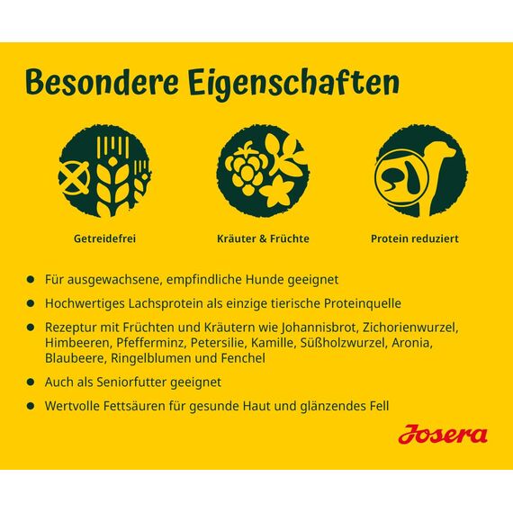 JOSERA Lachs & Kartoffel (5 x 900 g) | Adult | Premium Trockenfutter für ausgewachsene Hunde | Kartoffel & Lachs als einzige tierische Proteinquelle | getreidefrei | Hundefutter| 5er Pack