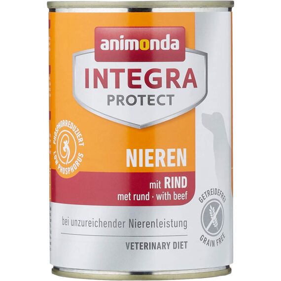animonda INTEGRA PROTECT Renal mit Rind (6 x 400 g), Hunde Nierenfutter bei chronischer Niereninsuffizienz, eiweißreduziertes Diät Hundefutter, Nassfutter für Hunde ohne Getreide
