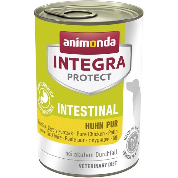 animonda INTEGRA PROTECT Intestinal Huhn Pur (6 x 400 g), Hunde Diätfutter bei Durchfall & Erbrechen, Hundefutter mit Huhn und Reis, leicht verdauliches Nassfutter für Hunde
