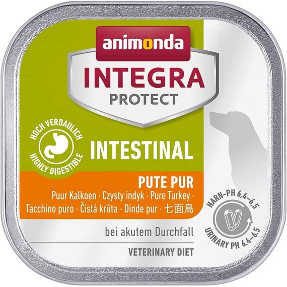 animonda INTEGRA PROTECT Intestinal Pute Pur (11 x 150 g), Hunde Diätfutter bei Durchfall & Erbrechen, Hundefutter mit Pute und Reis, leicht verdauliches Nassfutter für Hunde