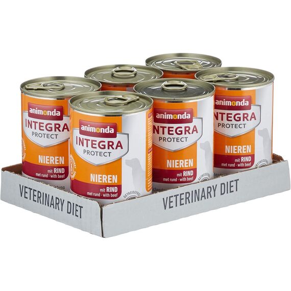 animonda INTEGRA PROTECT Renal mit Rind (6 x 400 g), Hunde Nierenfutter bei chronischer Niereninsuffizienz, eiweißreduziertes Diät Hundefutter, Nassfutter für Hunde ohne Getreide