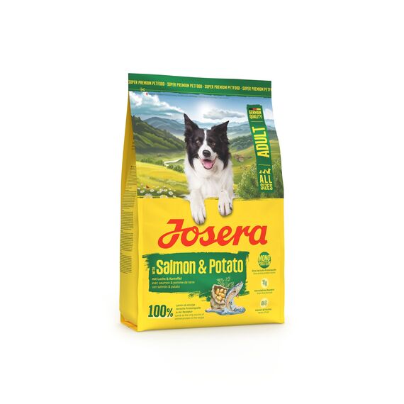 JOSERA Adult Lachs & Kartoffel (1 x 3 kg) | Premium Trockenfutter für ausgewachsene Hunde (auch Senioren) | Monoprotein - 100% Lachs | wenig Protein | getreidefrei | Hundefutter | 1er Pack