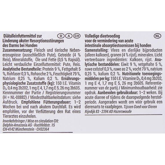 animonda INTEGRA PROTECT Intestinal Pute Pur (11 x 150 g), Hunde Diätfutter bei Durchfall & Erbrechen, Hundefutter mit Pute und Reis, leicht verdauliches Nassfutter für Hunde