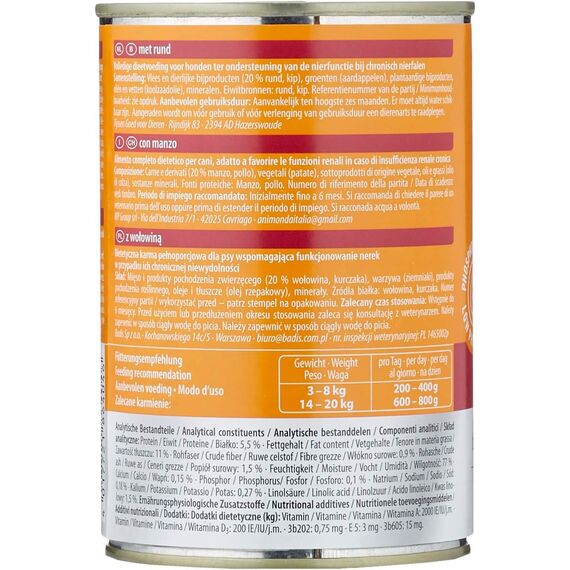 animonda INTEGRA PROTECT Renal mit Rind (6 x 400 g), Hunde Nierenfutter bei chronischer Niereninsuffizienz, eiweißreduziertes Diät Hundefutter, Nassfutter für Hunde ohne Getreide
