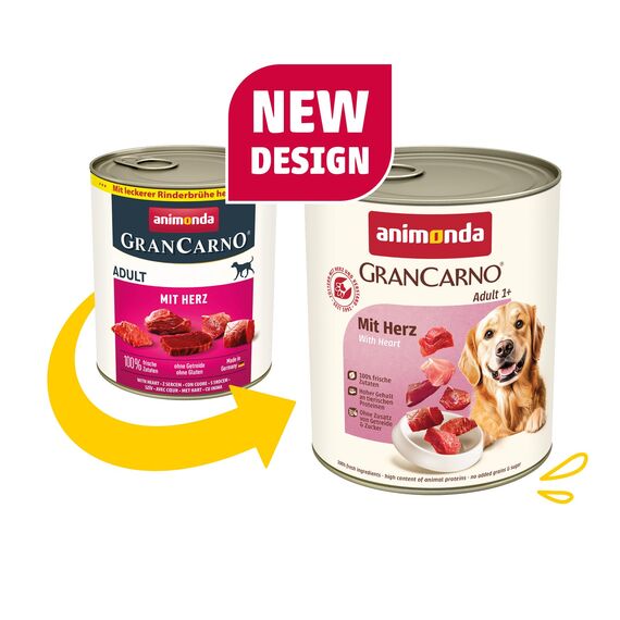 animonda GranCarno Adult Herzhafte Variation (6 x 800 g), Hunde Nassfutter für ausgewachsene Tiere, Nassfutter für Hunde mit 100% frischen, fleischlichen Zutaten, Hundefutter ohne Getreide