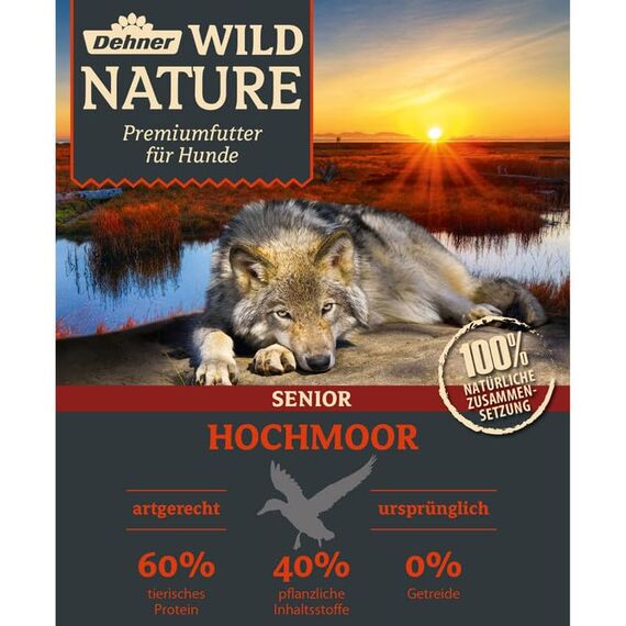 Dehner Wild Nature Hundetrockenfutter Senior Bergweide | getreidefrei | natürliches Hundefutter mit Ente | Premium Trockenfutter | für sensible, ältere Hunde | hoher Fleischgehalt | sensitiv | 4 kg