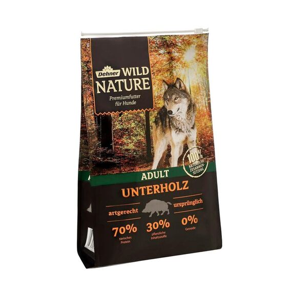 Dehner Wild Nature Hundefutter Unterholz, Trockenfutter getreidefrei / zuckerfrei, für ausgewachsene Hunde, Wildschwein, 4 kg