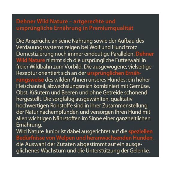 Dehner Wild Nature Hundefutter Hochmoor, Trockenfutter getreidefrei / zuckerfrei, für Welpen und junge Hunde, Ente, 4 kg