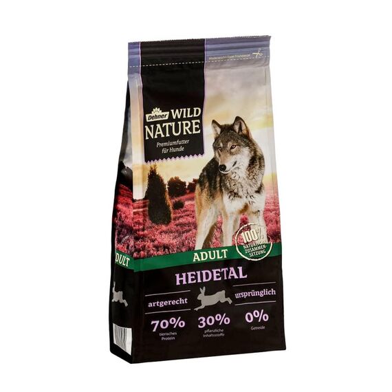 Dehner Wild Nature Hundefutter Heidetal, Trockenfutter getreidefrei / zuckerfrei, für ausgewachsene Hunde, Kaninchen, 4 kg