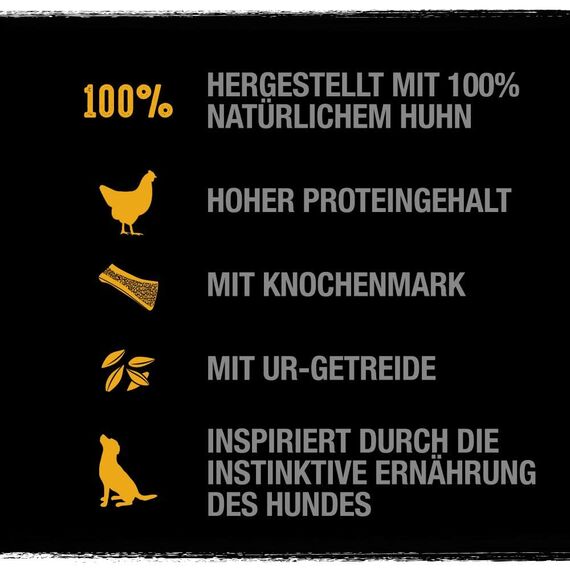 Crave Premium Trockenfutter Huhn mit Knochenmark und Urgetreide für Hunde – Getreidefreies Adult Hundefutter mit hohem Proteingehalt – 3 x 2,8 kg