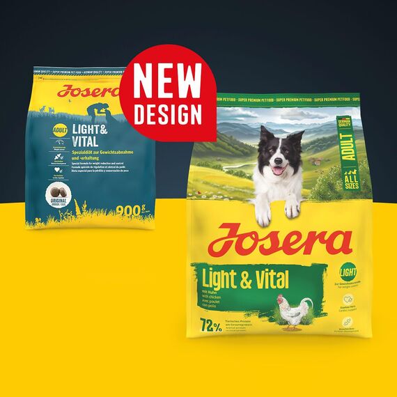 JOSERA Light & Vital (1 x 12,5 kg) | Adult | Premium Trockenfutter für ausgewachsene Hunde | Geflügel & Erbse | wenig Fett und viel Protein zur Gewichtskontrolle | weizenfrei | Hundefutter | 1er Pack