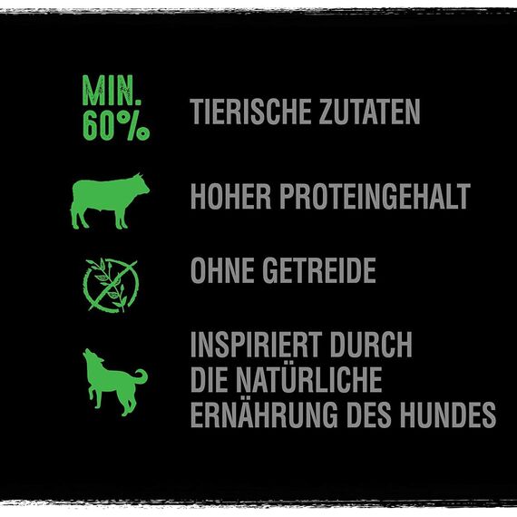 CRAVE Premium Trockenfutter mit Lamm & Rind für Hunde – Getreidefreies Adult Hundefutter mit hohem Proteingehalt – 6 x 1 kg