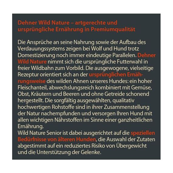 Dehner Wild Nature Hundetrockenfutter Senior Bergweide | getreidefrei | natürliches Hundefutter mit Ente | Premium Trockenfutter | für sensible, ältere Hunde | hoher Fleischgehalt | sensitiv | 4 kg