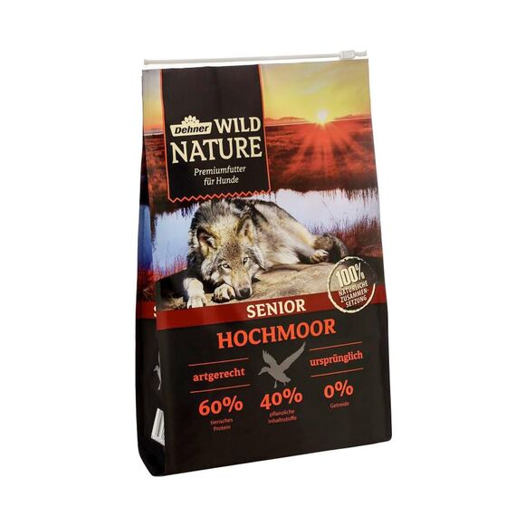 Dehner Wild Nature Hundetrockenfutter Senior Bergweide | getreidefrei | natürliches Hundefutter mit Ente | Premium Trockenfutter | für sensible, ältere Hunde | hoher Fleischgehalt | sensitiv | 4 kg