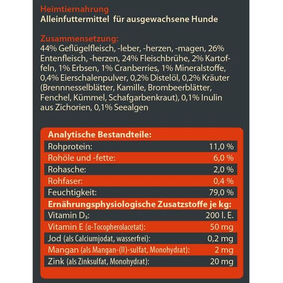 Dehner Wild Nature Hundetrockenfutter Adult Hochmoor | mit Ente | hoher Fleischanteil | tierisches Protein | pflanzliche Inhaltsstoffe | artgerecht | getreidefrei | glutenfrei | ohne Zucker |4 kg